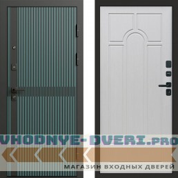 Входная дверь ГРАУНД Velutto Verde Бетон Арка лиственница